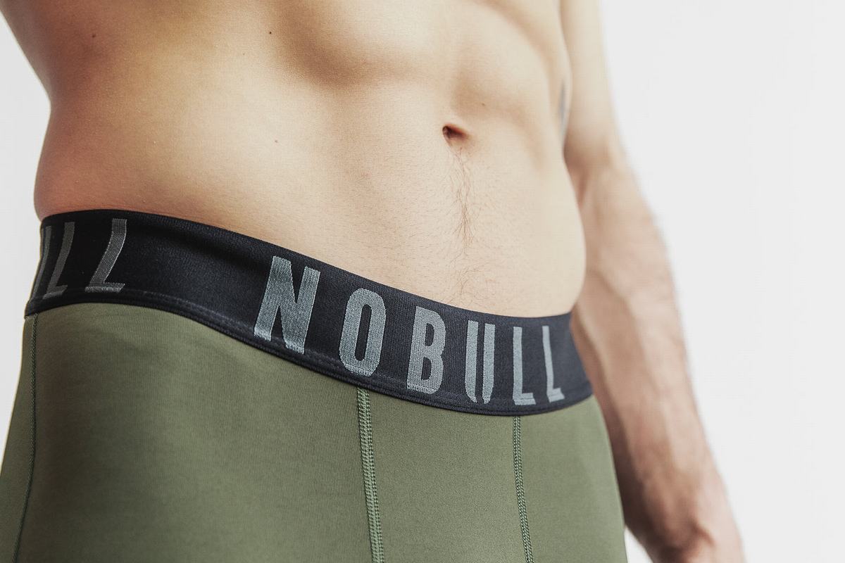Nobull Compression Men's Tights Green | Australia (PM3984)